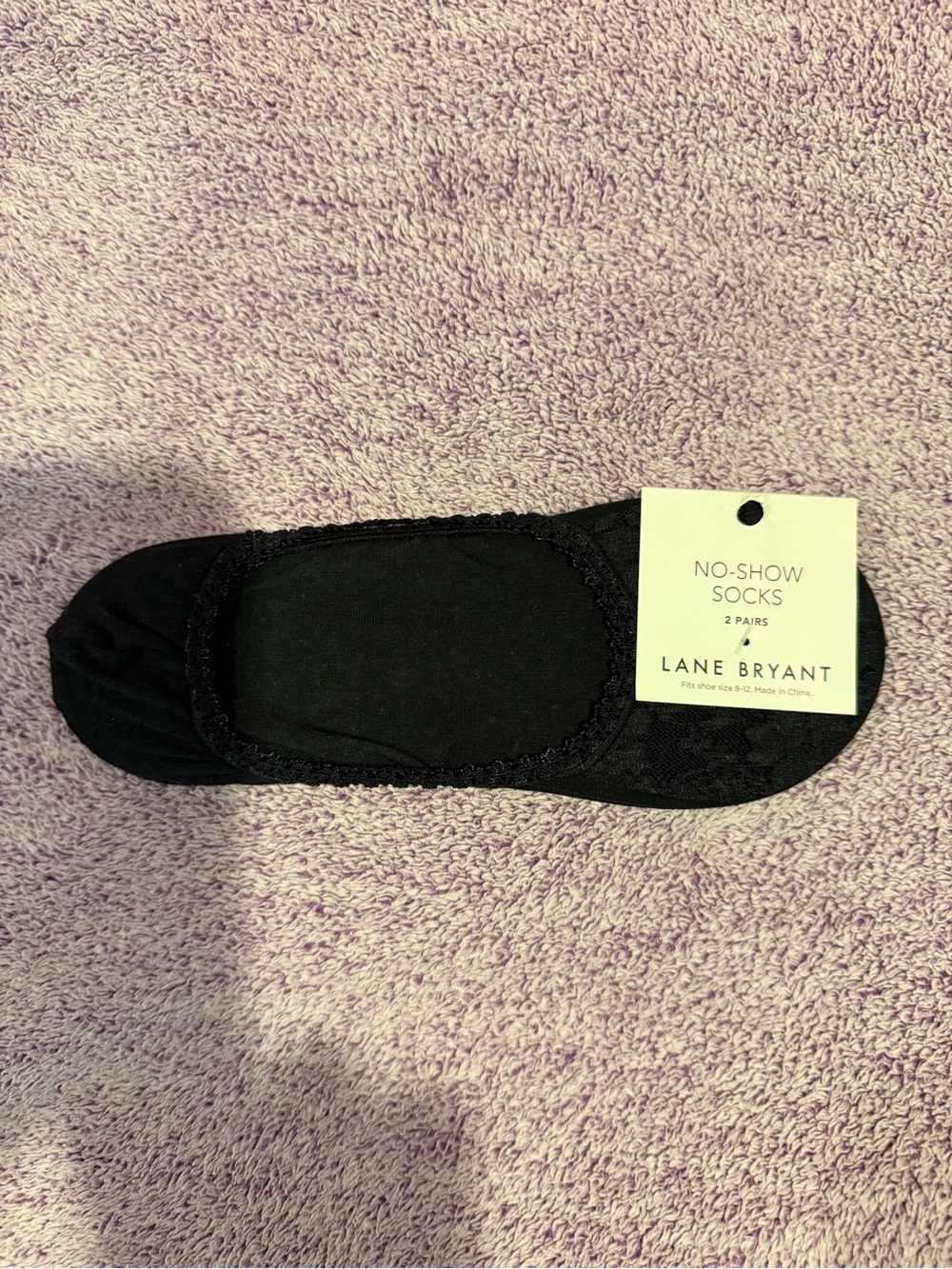 Lane Bryant Black Lace No-Show Liner Sock